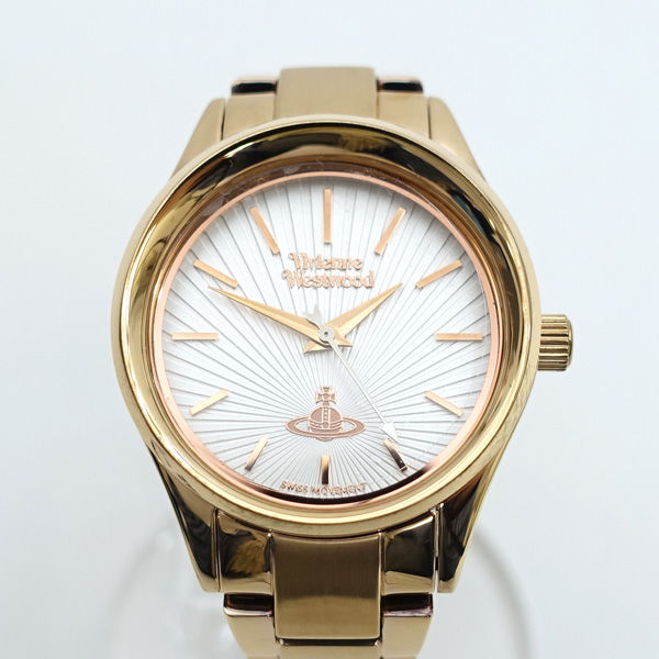 Vivienne Westwood / ヴィヴィアンウエストウッド ◆レディース ウォッチ ゴールド ホワイト 腕時計 クォーツ VV111RS【中古】