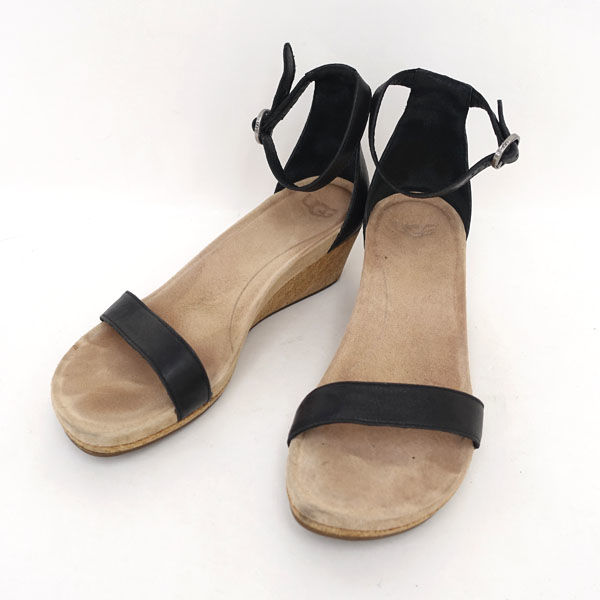 UGG / アグ ◆Emilia/エミリア/ウェッジサンダル/ブラック/23.5cm 1016765 レディース 【靴/クツ/シューズ/SHOES】 【中古】