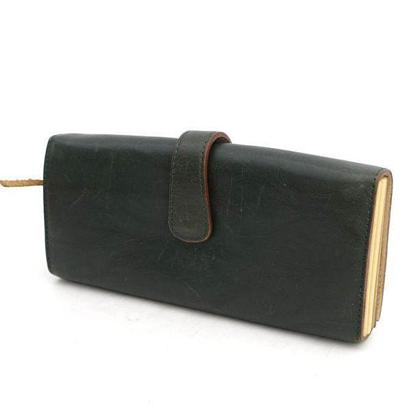 1metre carre / アンメートルキャレ ◆二つ折り長財布/レザー/スナップボタン/グリーン メンズファッション 【中古】