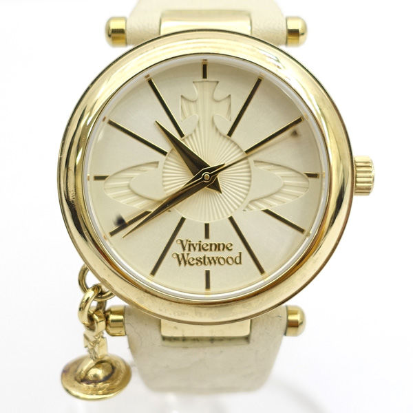 Vivienne Westwood / ヴィヴィアンウエストウッド ■腕時計 ゴールド ホワイト レディース クオーツ ORB VV-006whwh VW2【中古】