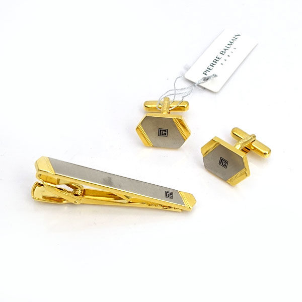 PIERRE BALMAIN / ピエールバルマン ■ネクタイピン カフス セット ケース タグ付き 【アクセサリー】 【中古】
