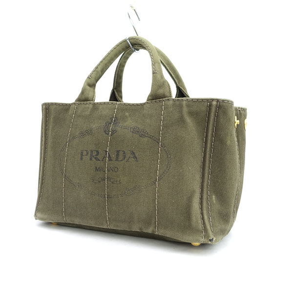 PRADA / プラダ ■カナパ ハンドバッグ デニム グリーン ブランド【バッグ/バック/BAG/鞄/カバン】 【中古】